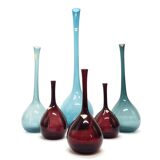 Set de 6 vases tulipe en verre soufflé par Arthur Percy, Gullaskruf, Suède