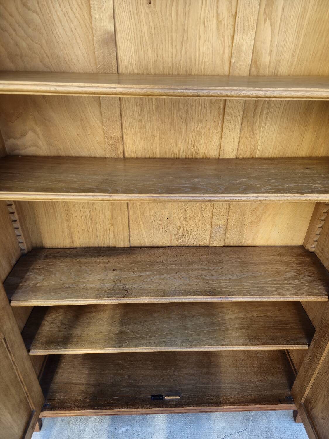 Vitrine parisienne d'école en chêne, 1950