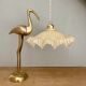 Vintage lampshade pendant light in pale yellow opaline