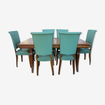 Table de salle a manger avec 6 chaises années 50