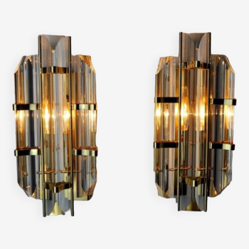 Pair of Murano Venini wall lights, Italy