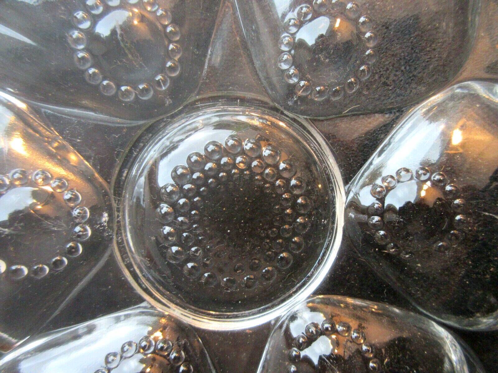 Set of 9 oyster plates in thick glass quite heavy, vintage or Art Deco