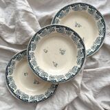 3 deep plates in iron earth "Milan" Creil and Montereau