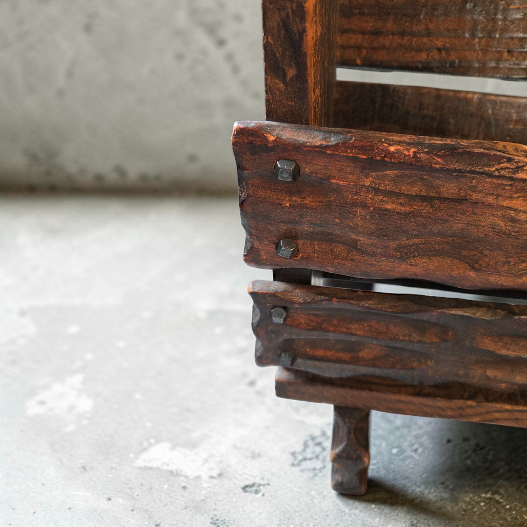 Brutalist magazine rack