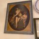 Huile sur toile femme et enfant