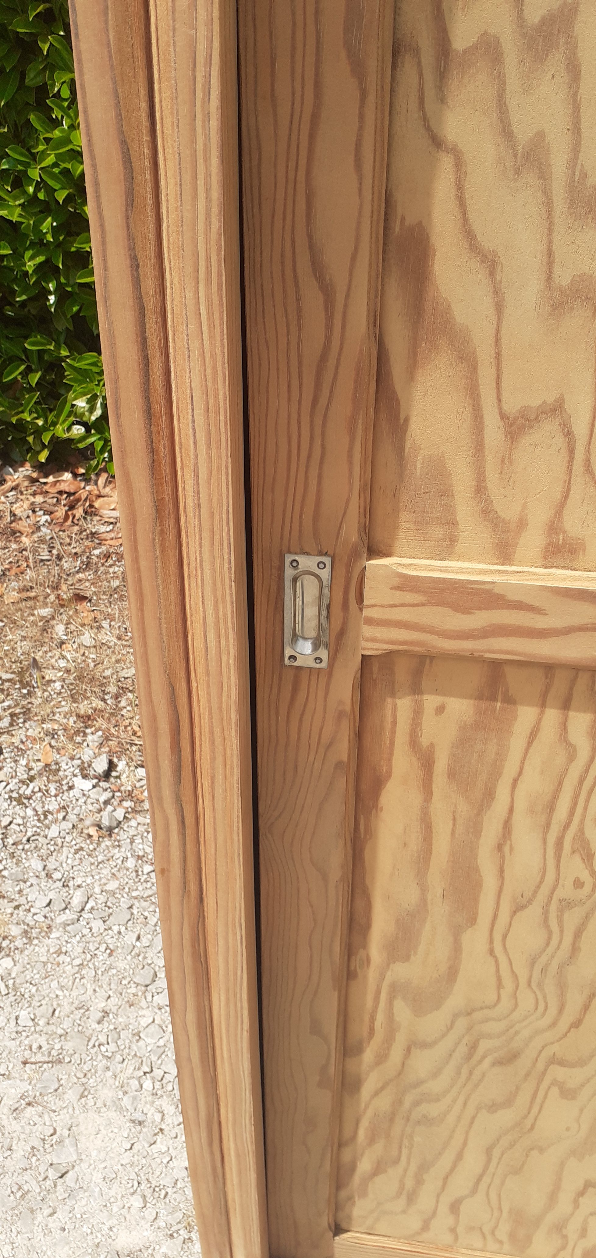 Parisian wardrobe 2 sliding doors fir raw wood