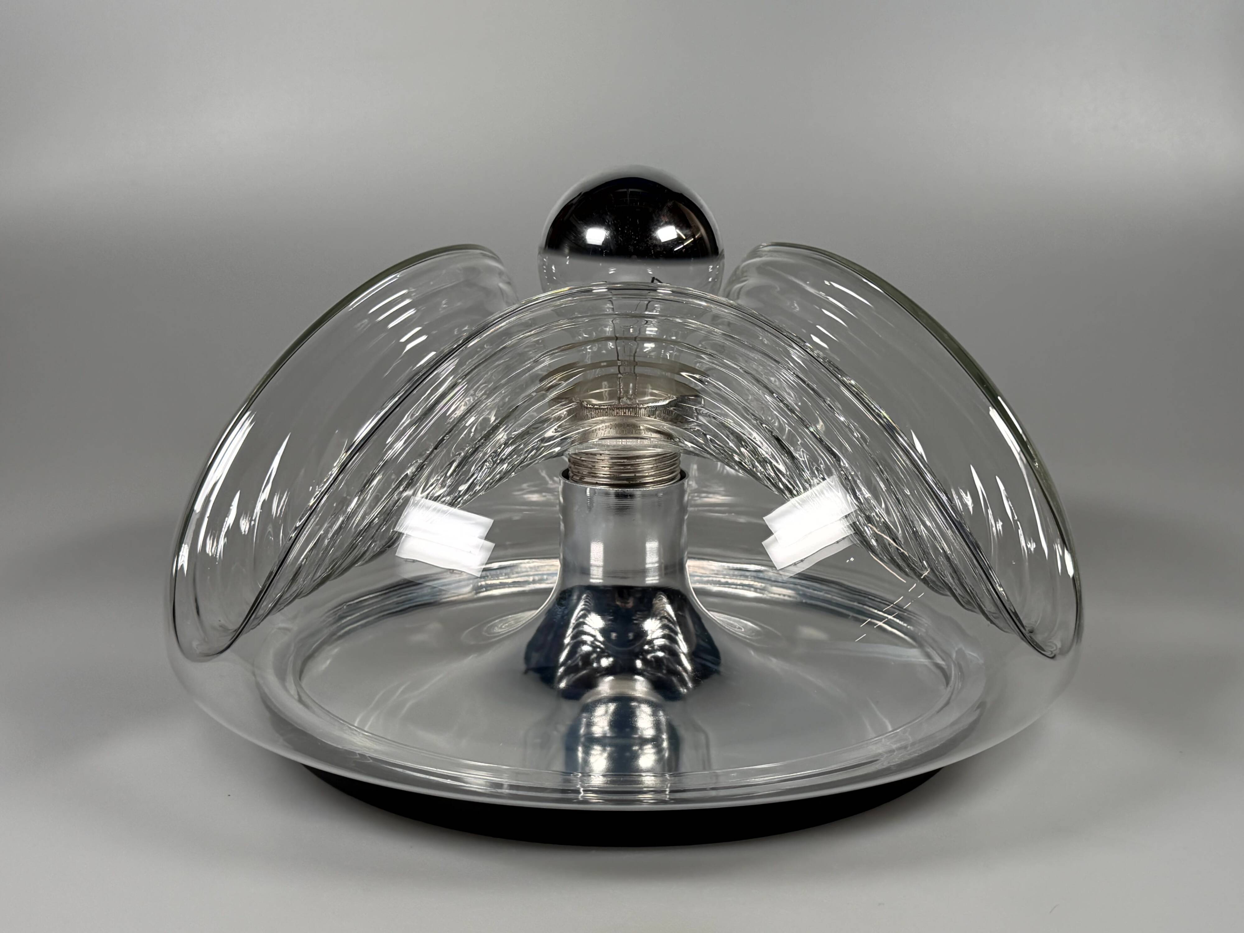 1960s 1970s Wall or Ceiling Lamp "Wave" by Koch & Lowy for Peill & Putzler