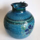 Vase pitcher blue 60s Aldo Londi Italy