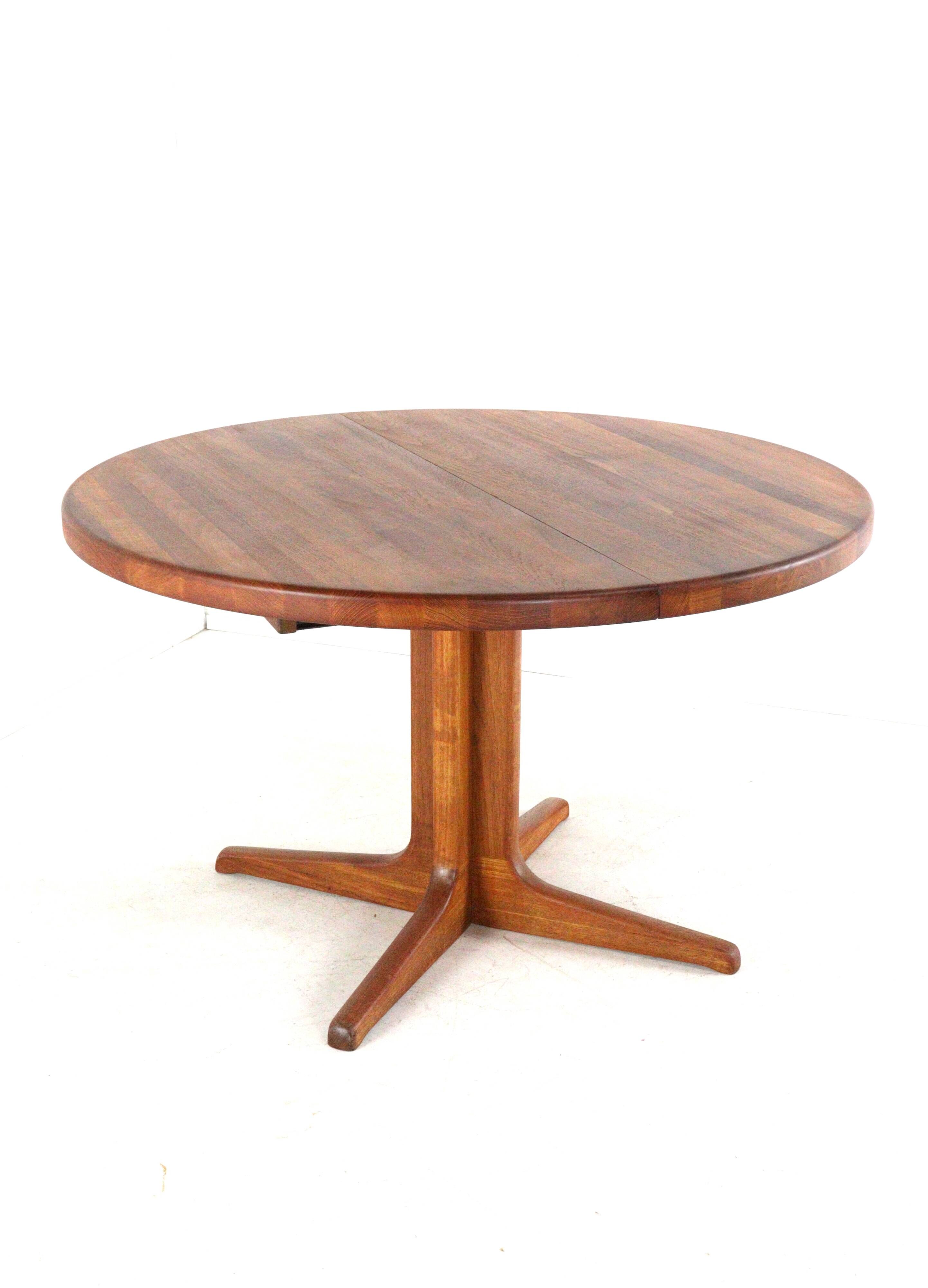 Table à manger extensible ronde 'Arden' 2x - teck - style mid-century moderne