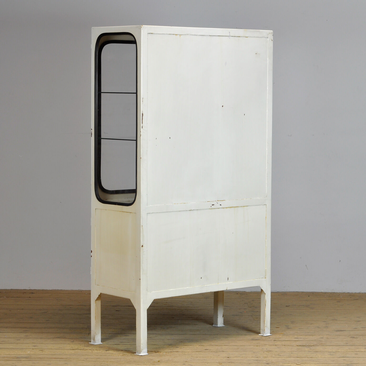 Glass & iron medical cabinet, 1970s
