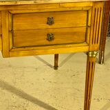 Louis XVI style desk in walnut veneer and brass fillets