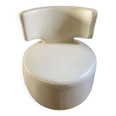 Fauteuil cuir blanc, Chateau d'Ax, parfait état