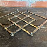 Dessous de plat ancien jacques adnet extensible métal argenté 1950 vin