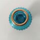 Encrier ancien en verre turquoise et laiton