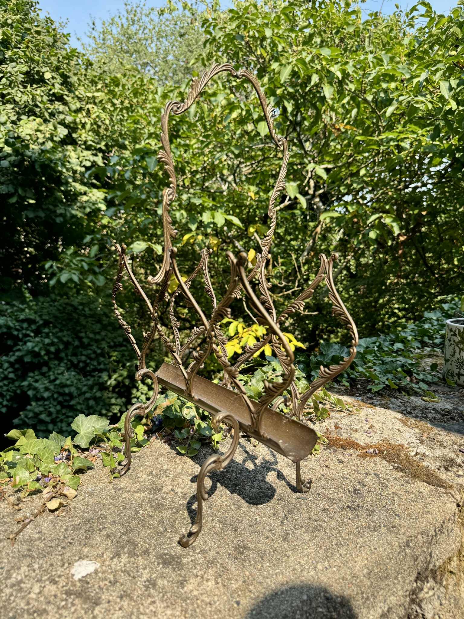 Bronze effect brass magazine rack