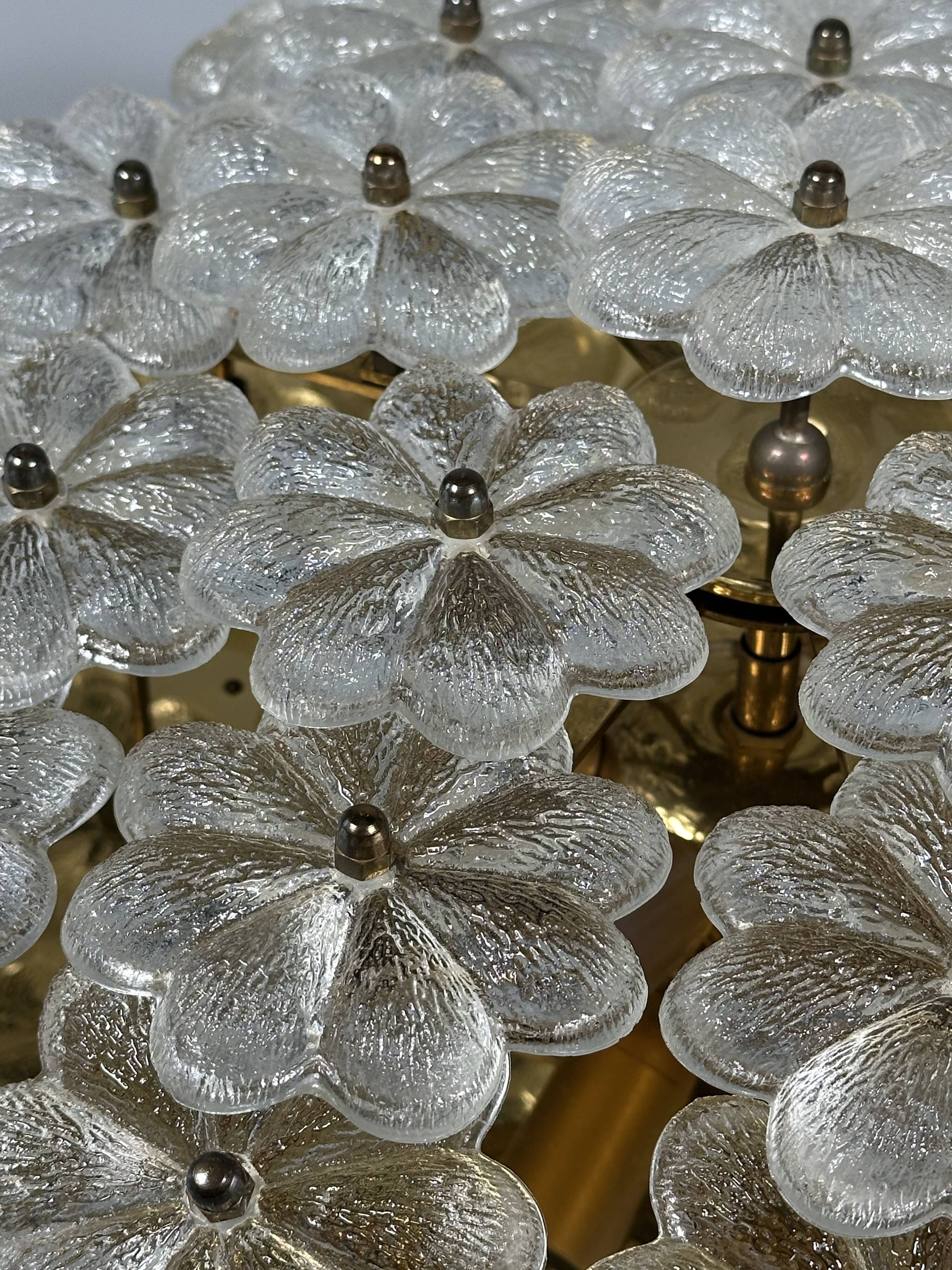 1960s/70s Ceiling Lamp Ernst Palme made of brass and glass, Germany