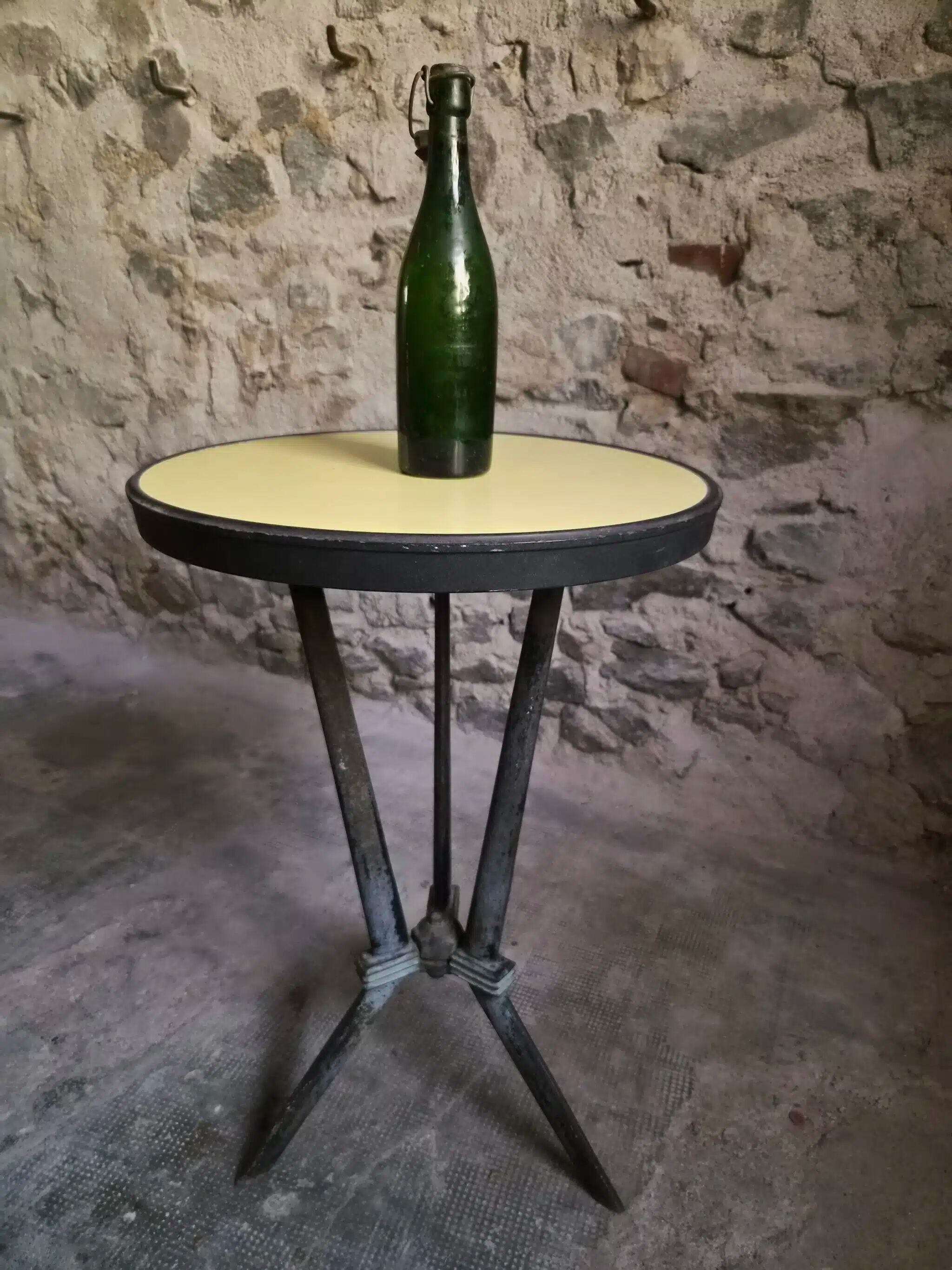 French Art Deco bistro table REX with a bakelite top, circa 1930.