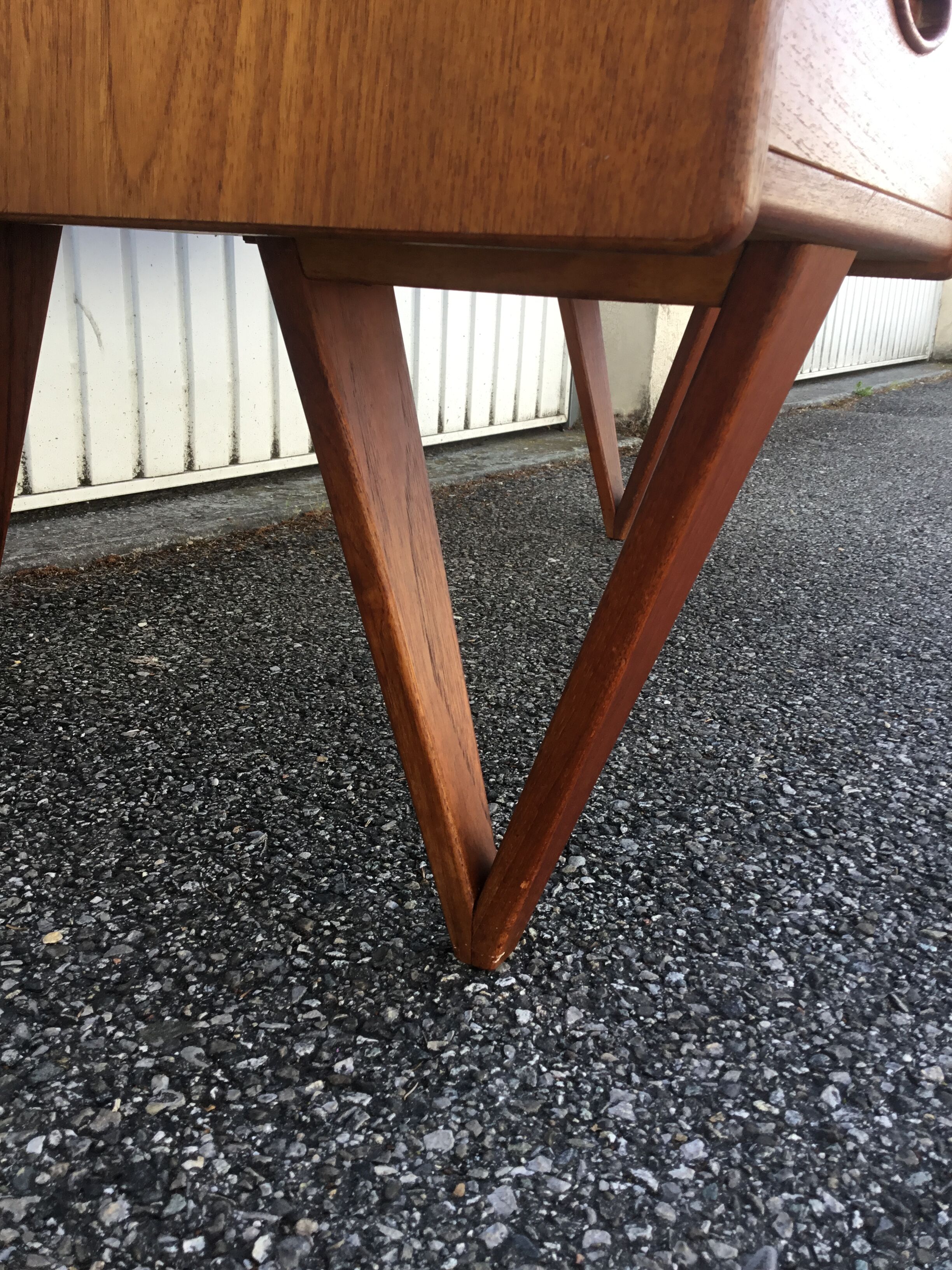 Peter Lovig Nielsen's Scandinavian teak boomerang desk from the 60s