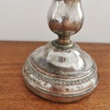 Silver metal candle holder