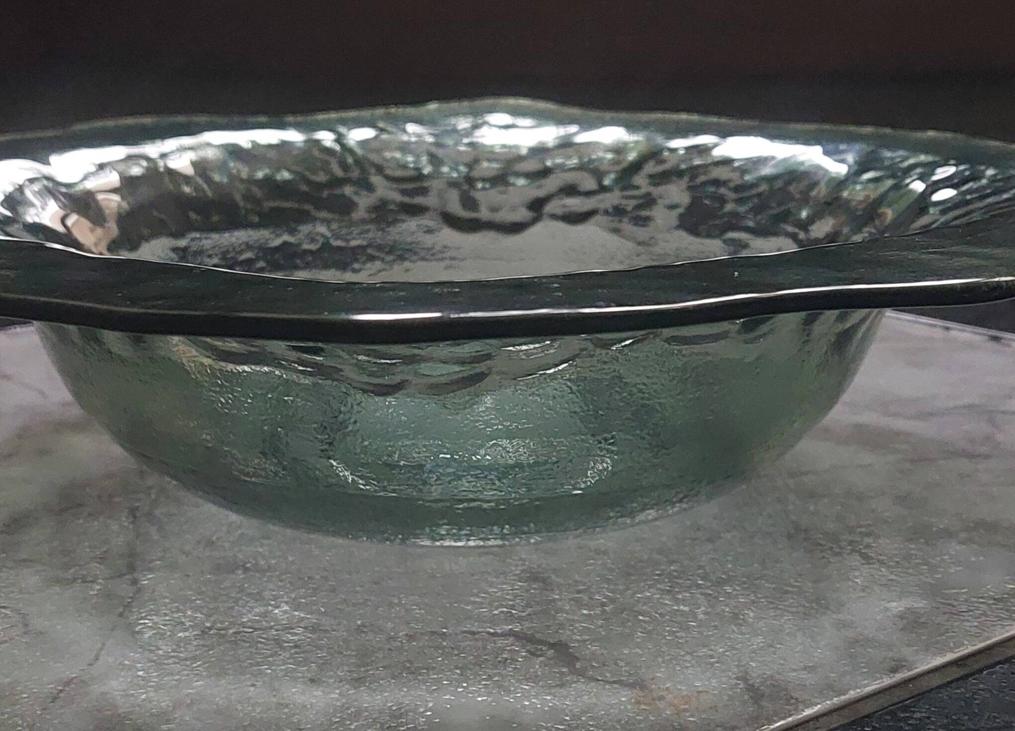 Large smoked glass plate