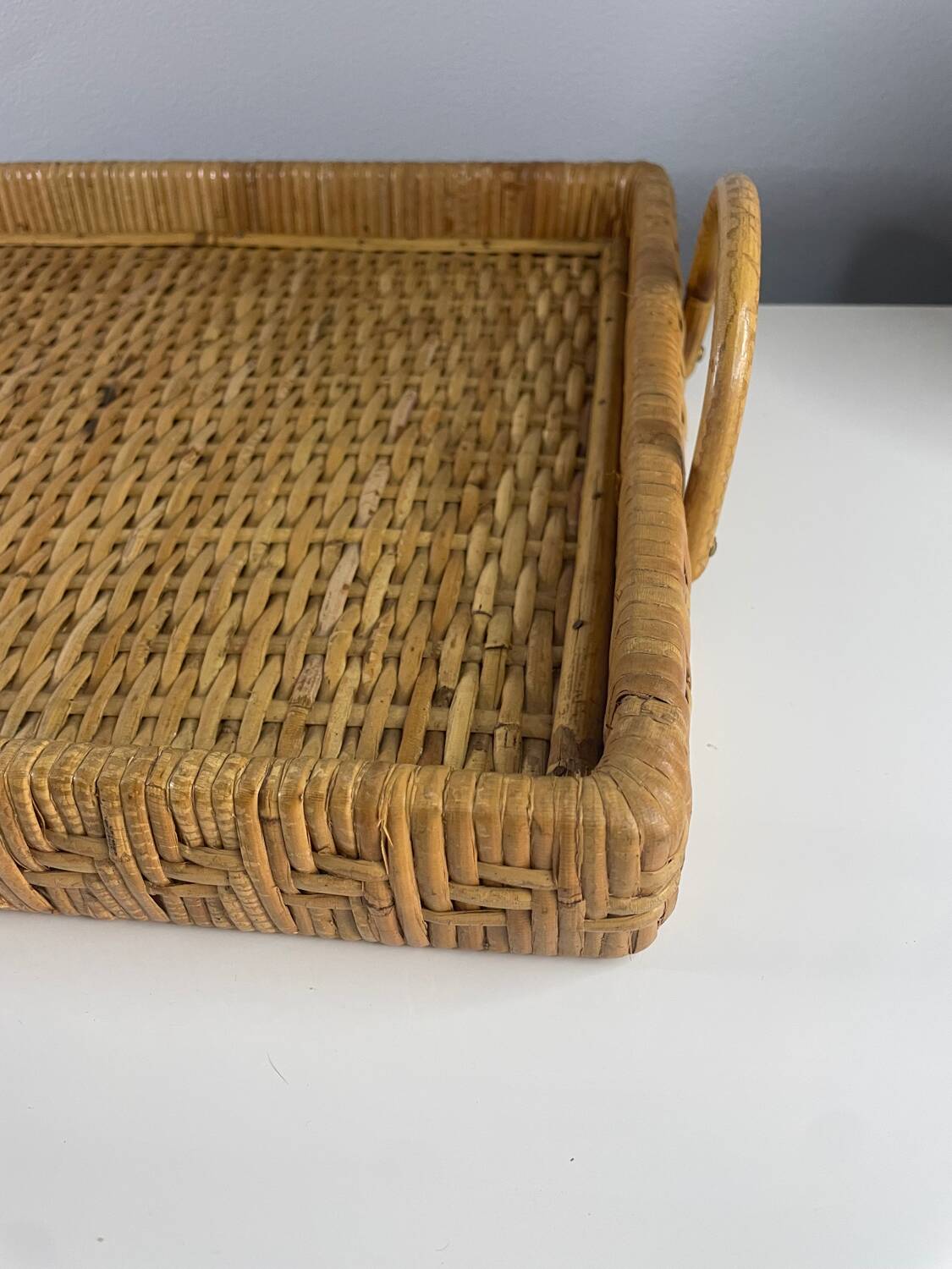 Bamboo wicker tray