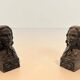 Pair of Cast Iron Andirons in the Likeness of Beethoven. France. Circa 1900.