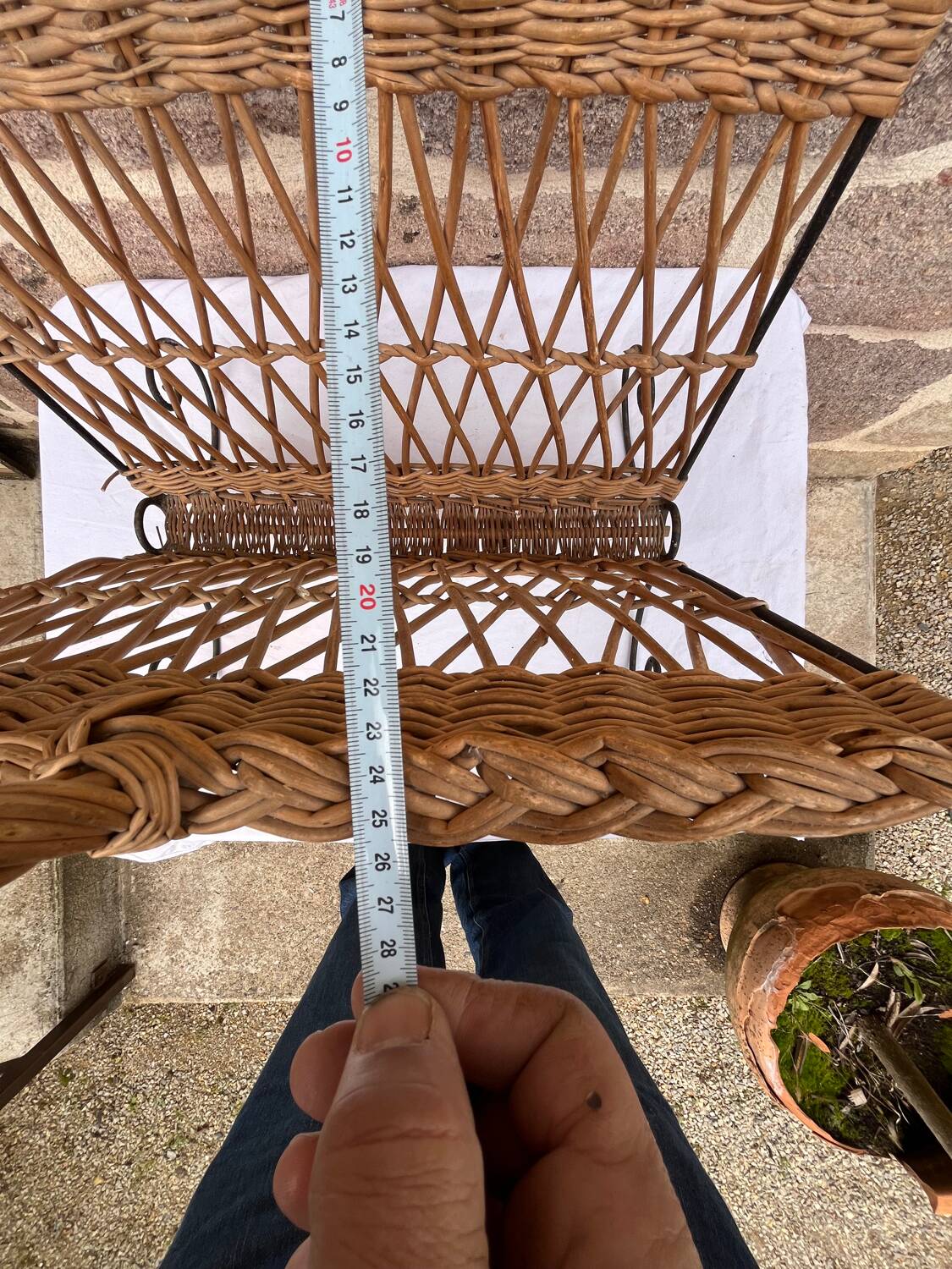 Rattan magazine rack