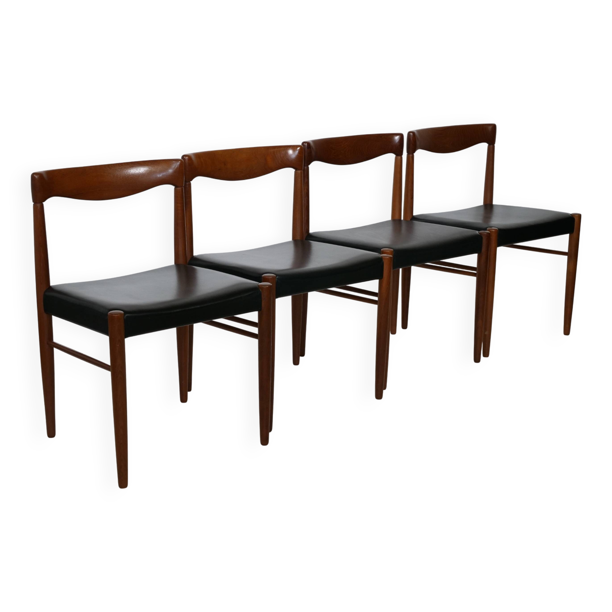 Chaises de salle à manger en teck HW Klein pour Bramin années 1960