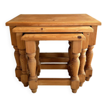 3-Piece Nesting Tables Set – Side Table, Coffee Table, solid wood