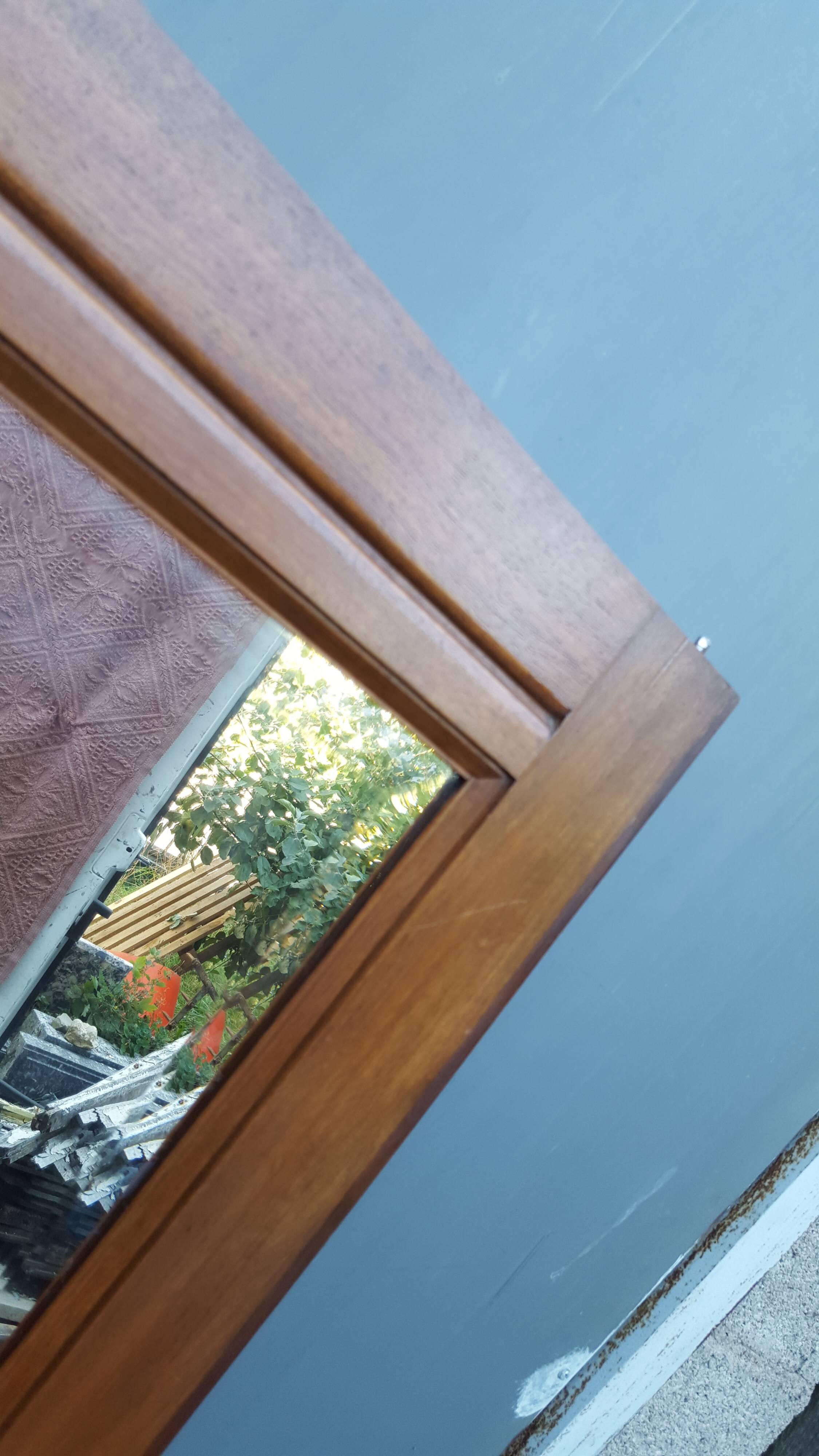 Walnut Art Deco mirror holder