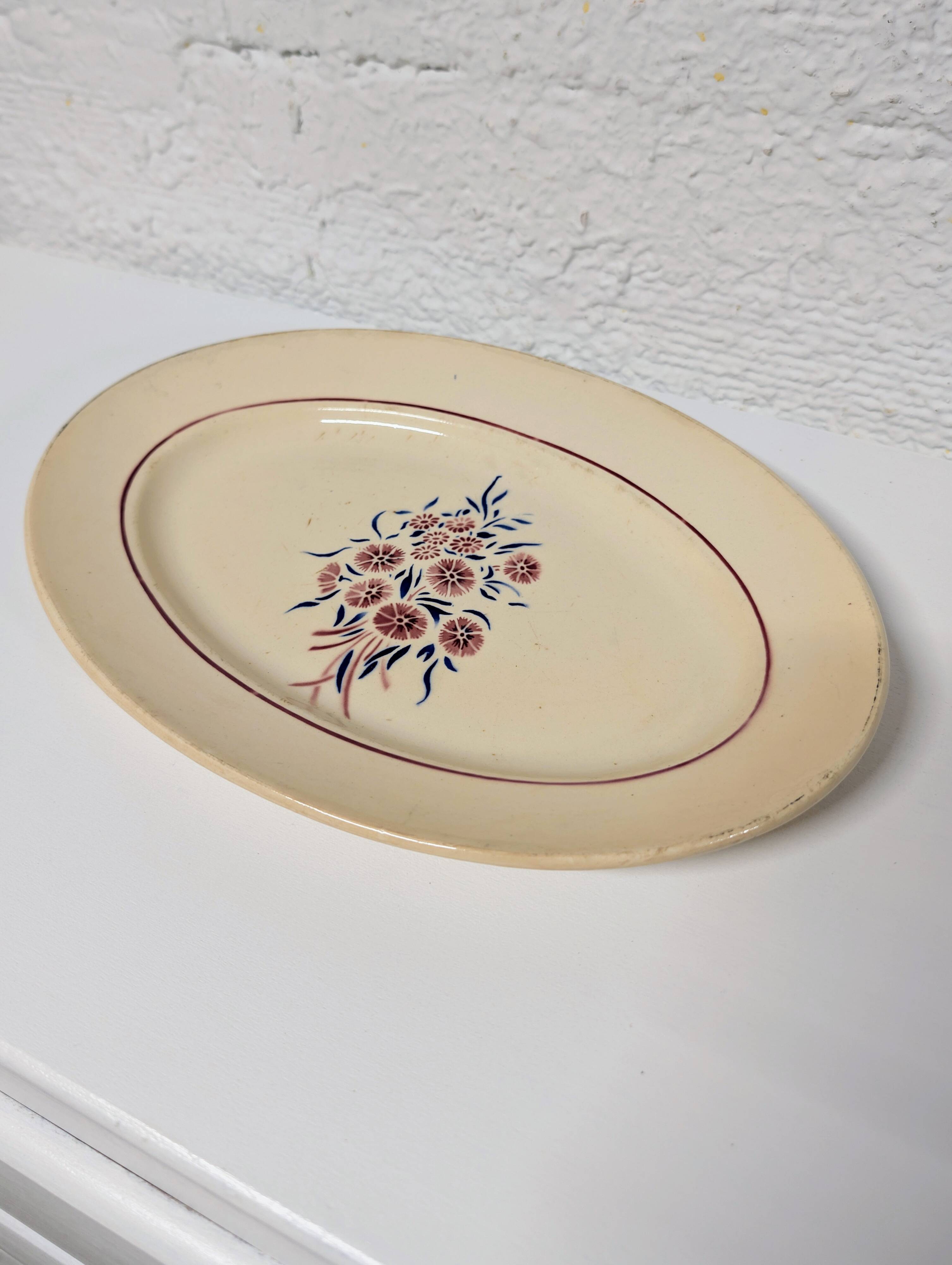 Badonviller oval platter - Francine pattern