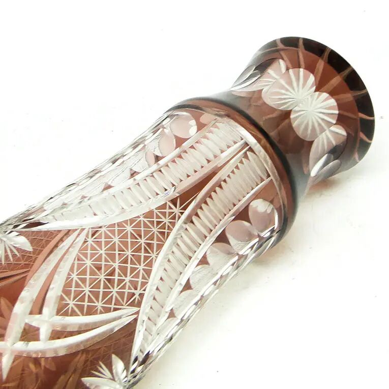 Mid-century modern vase, crystal glass, Poland, 1970s