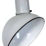 Industrial Grey Enamel Factory Pendant Lamp, 1960s