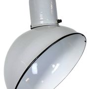 Lampe à suspension industrielle en émail gris, années 1960