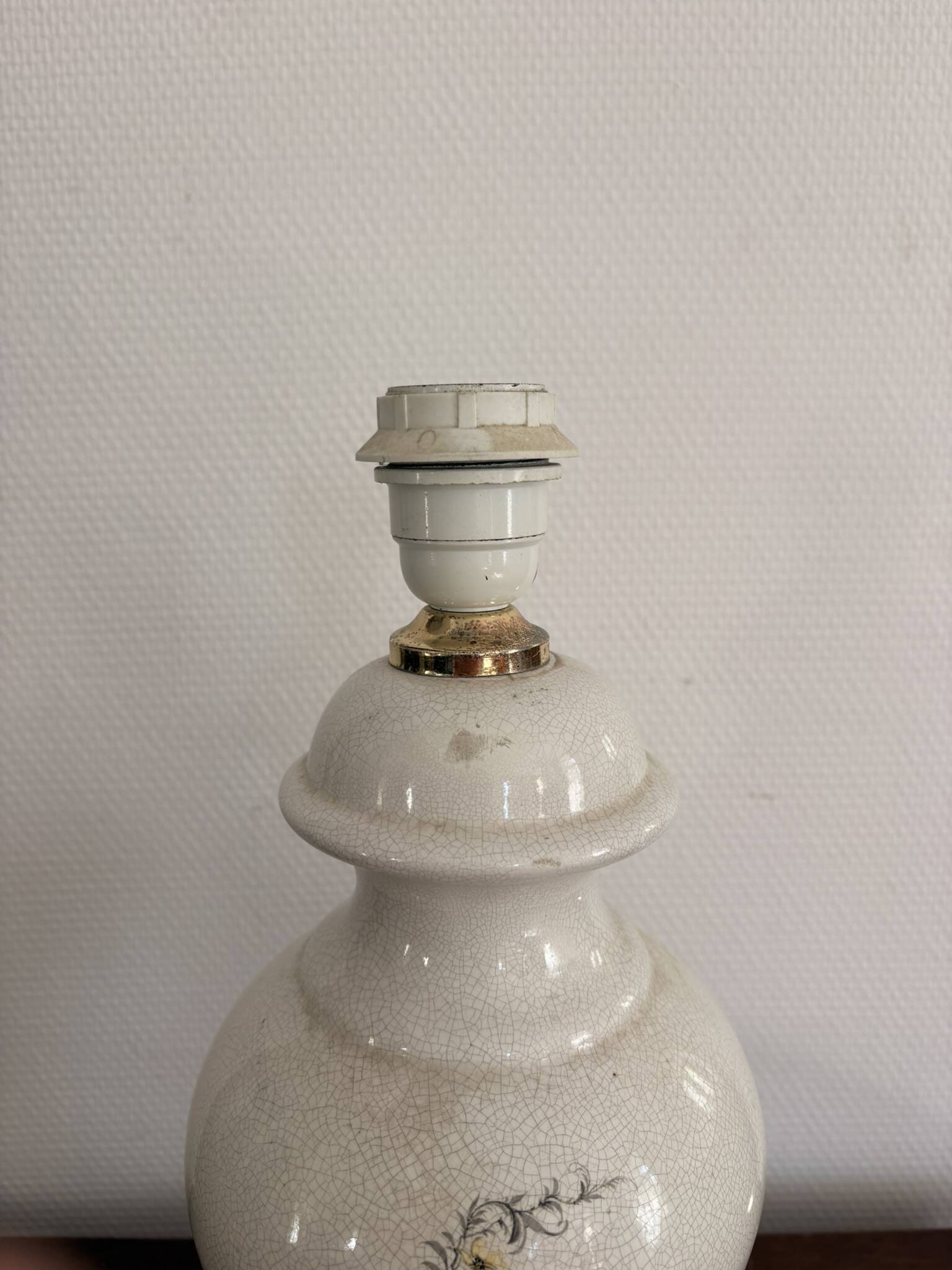 Vintage Vase-Shaped Lamp Floral Decor Flower Baluster Ceramic