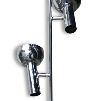 Lampadaire chrome 2 spots