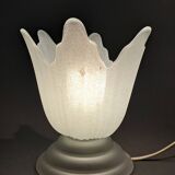 Art Deco style 1960s bedside lamp in molded and granite glass.