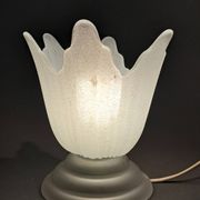 Art Deco style 1960s bedside lamp in molded and granite glass.