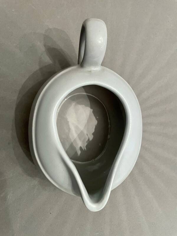 Grey earthenware cream pot