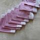 Set of eight vintage table napkins, old pink jacquard.