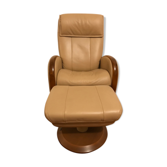 Reclining leather armchair