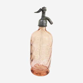 Old twisted pink glass siphon