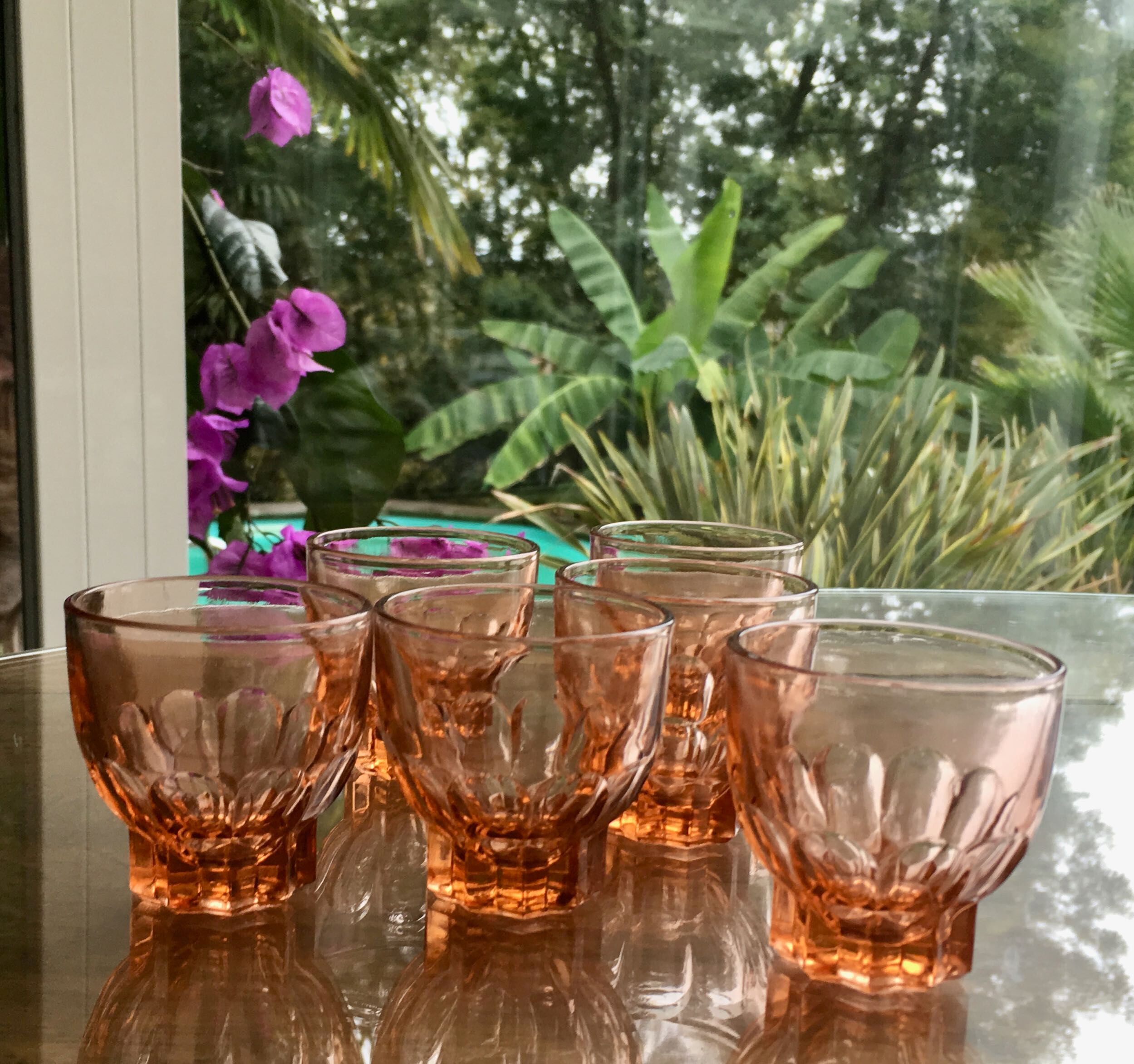 Set of 6 glasses rosaline cups
