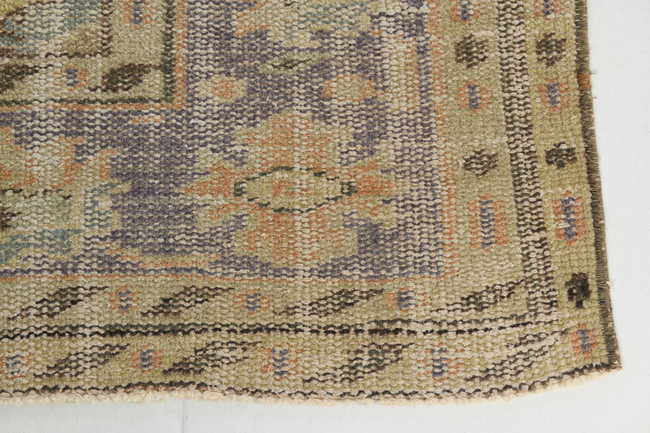 6x9 Vintage Peach & Blue Oriental Turkish Rug, 188x288Cm