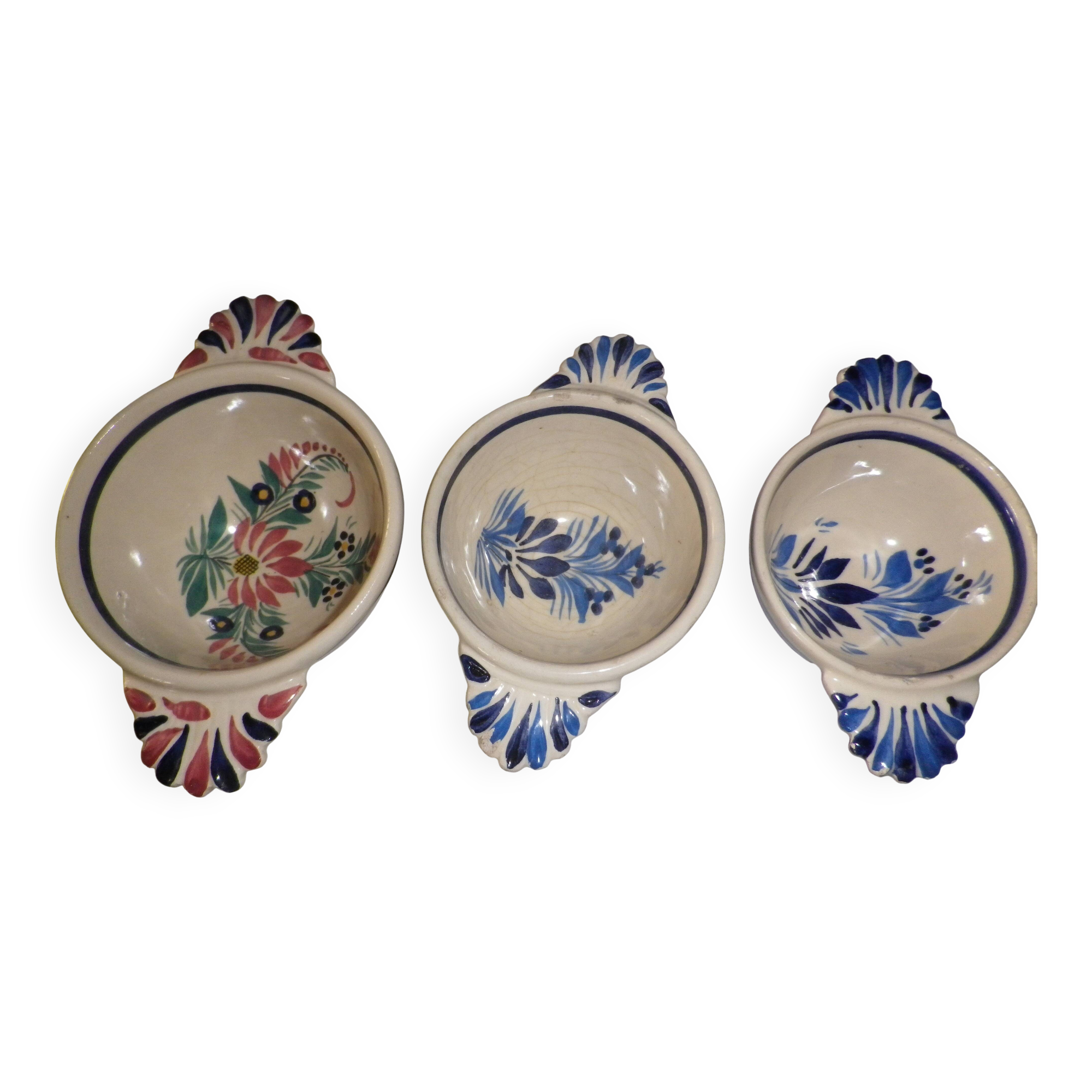 lot de 3 bols a oreilles quimper