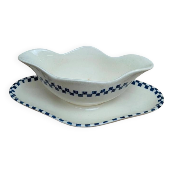 Saucière Terre de fer Salins modèle Damier