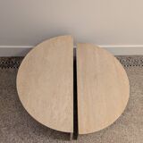 Table basse ronde en travertin par Up & Up, Italie 1970