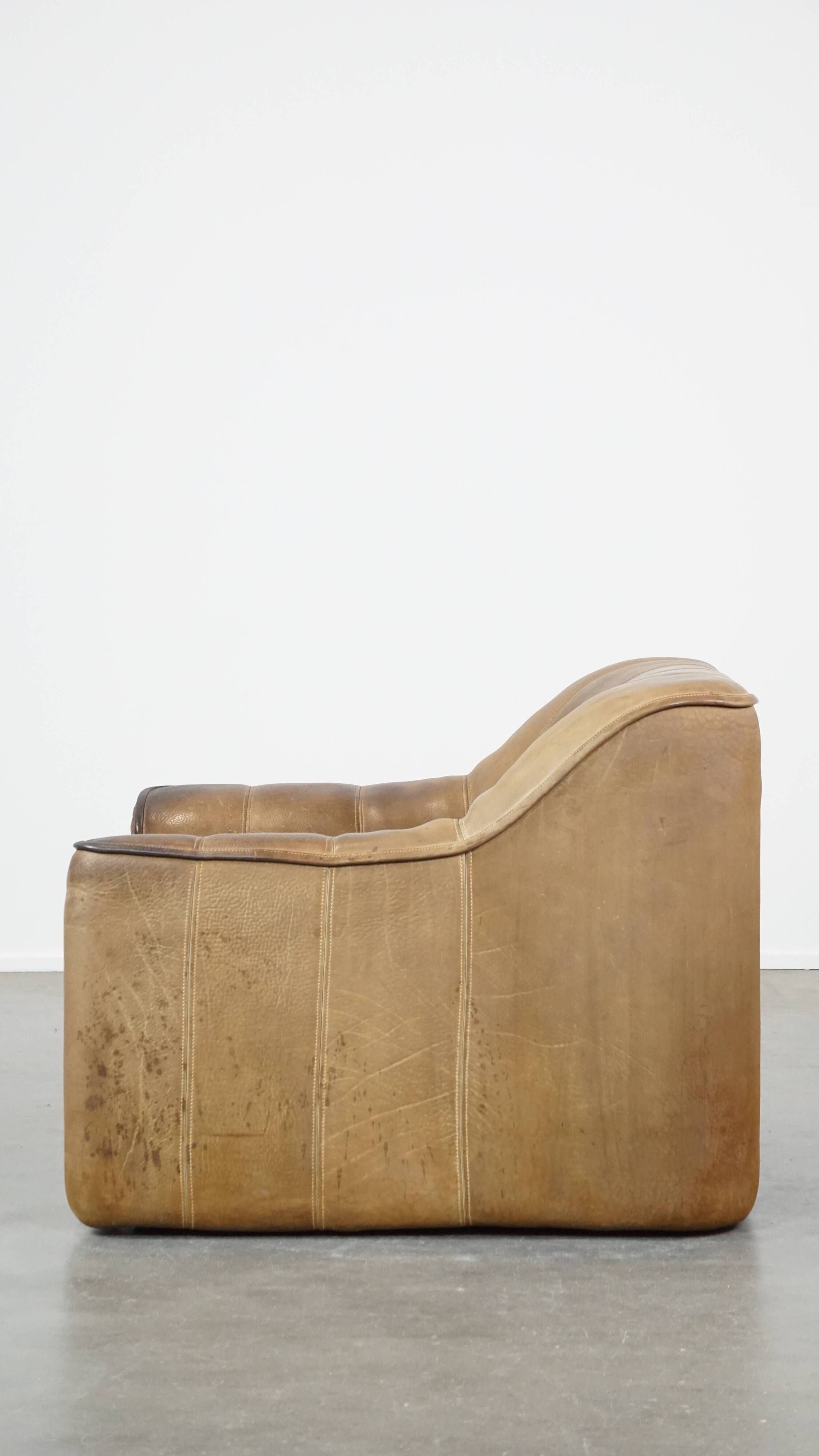 70s vintage buffalo leather design armchair from De Sede model DS44