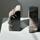 Black petrified wood bookend H17 L17 P6