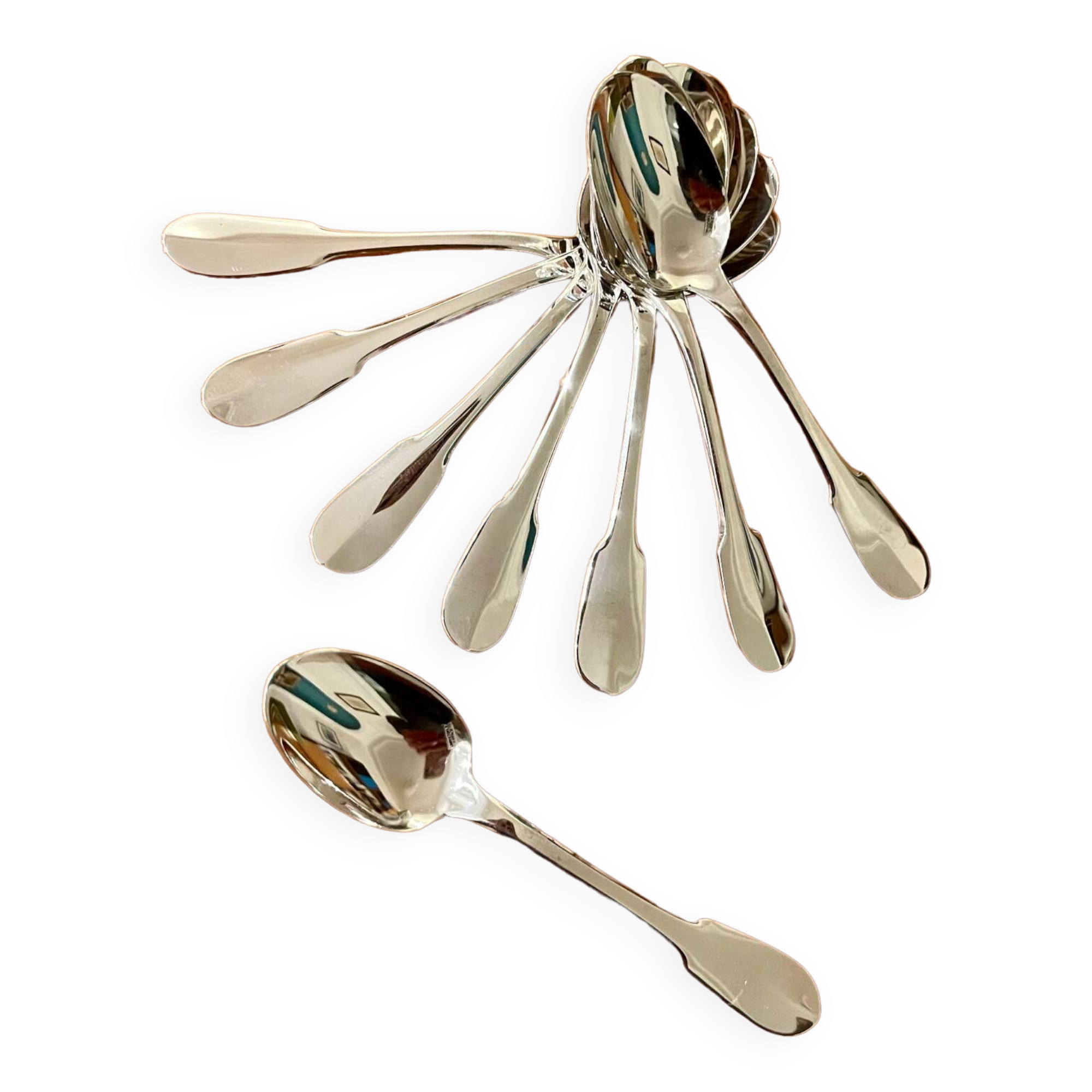 Christofle cluny 8 mocha spoons 10 cm excellent condition